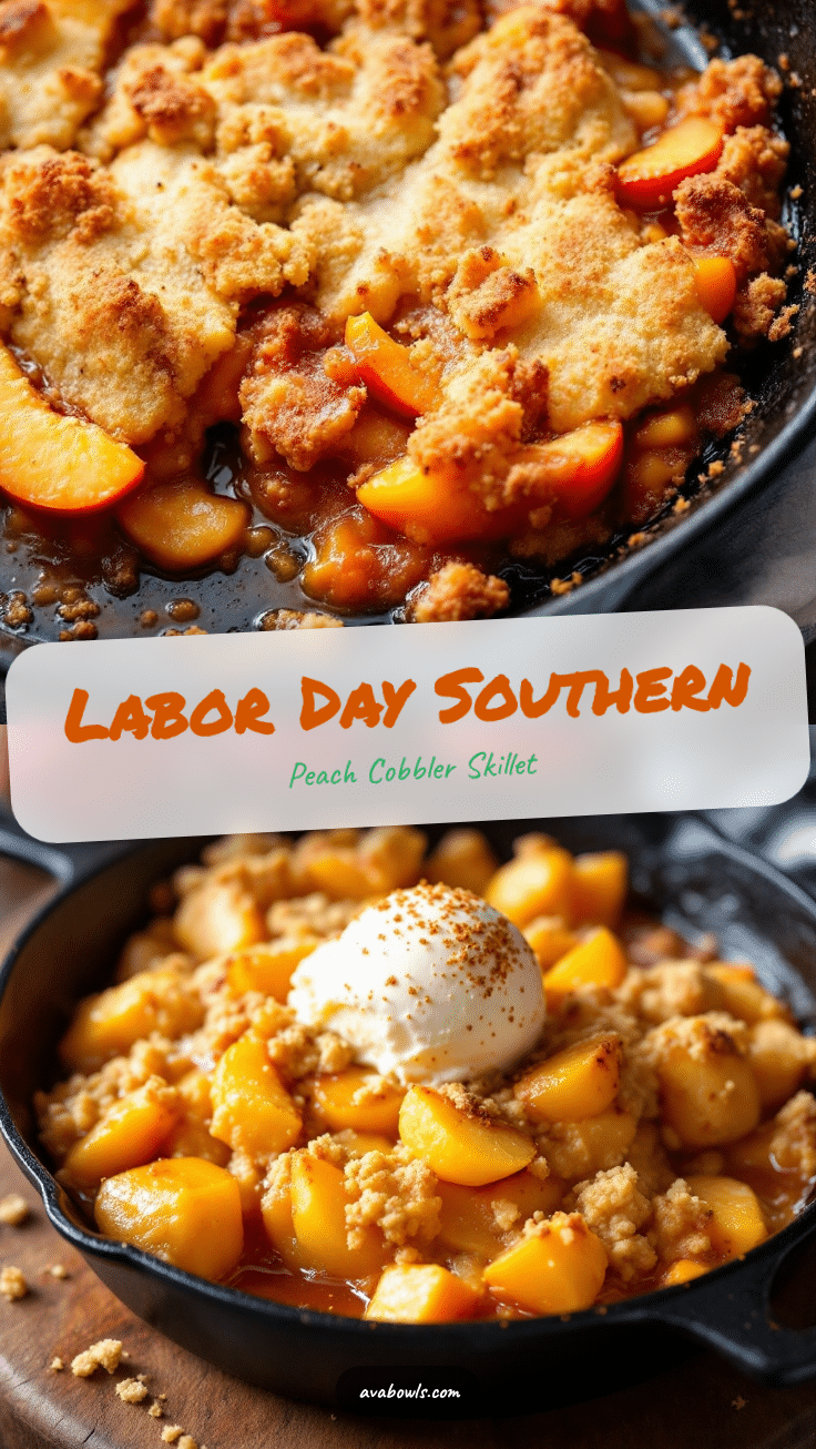 classic Southern peach cobbler skillet recipe