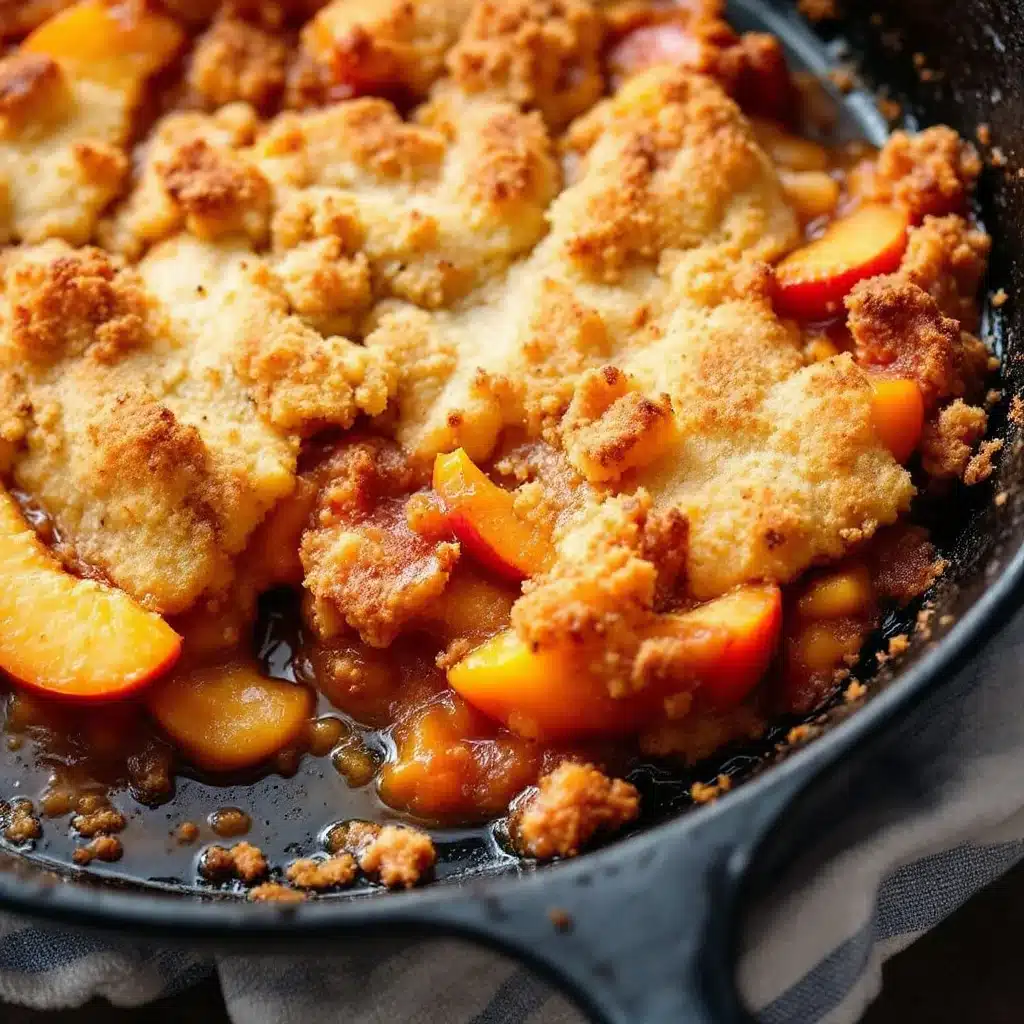 classic Southern peach cobbler skillet - featured image