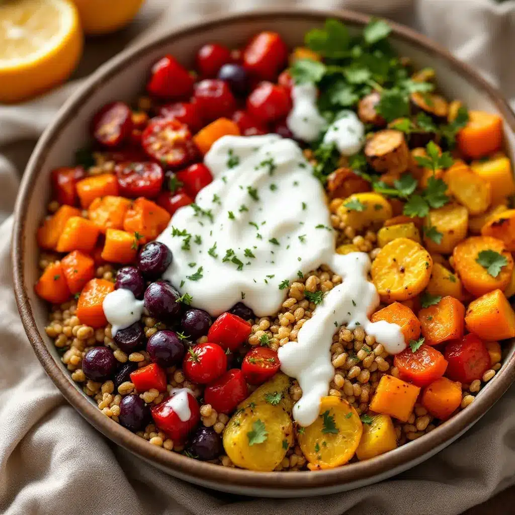 Cozy Fall Harvest Grain Bowl with Roasted Veggies preparation steps