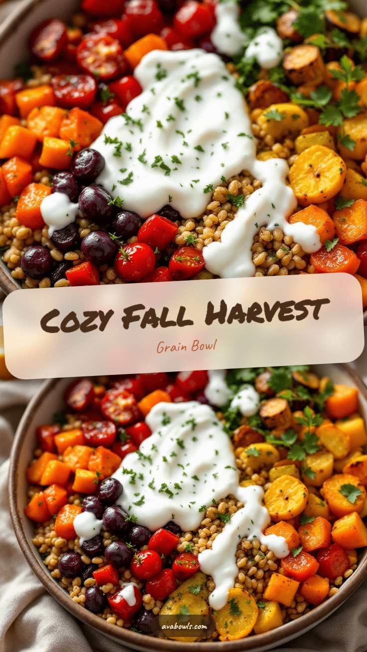 Cozy Fall Harvest Grain Bowl with Roasted Veggies recipe