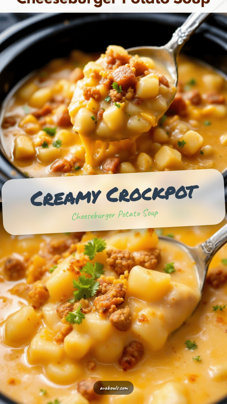 creamy crockpot cheeseburger potato soup recipe