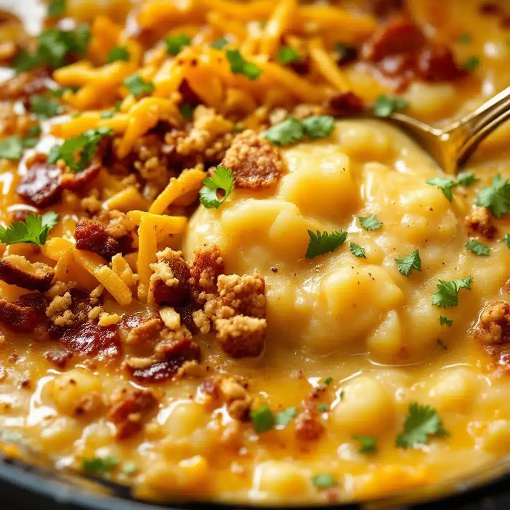 creamy crockpot loaded baked potato soup - featured image