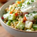creamy cucumber salad with dill - featured image
