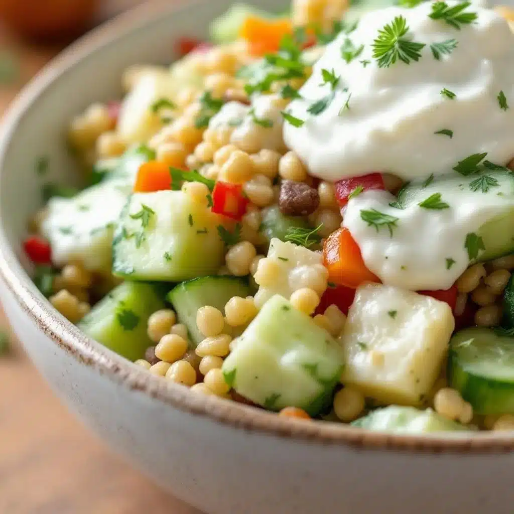 creamy cucumber salad with dill - featured image