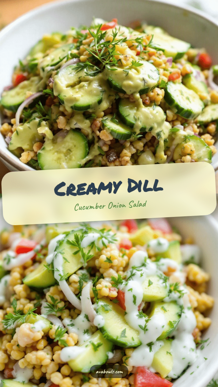 creamy dill cucumber onion salad recipe