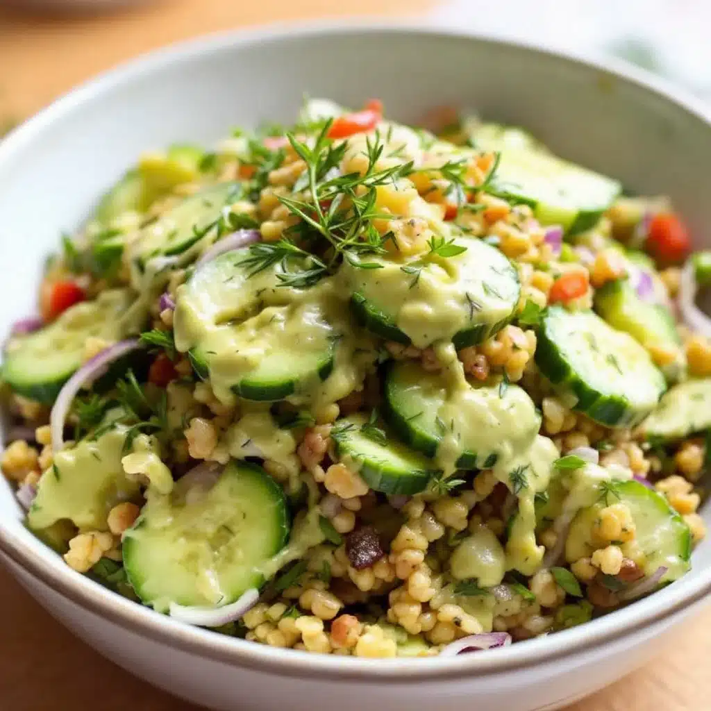 creamy dill cucumber onion salad - featured image