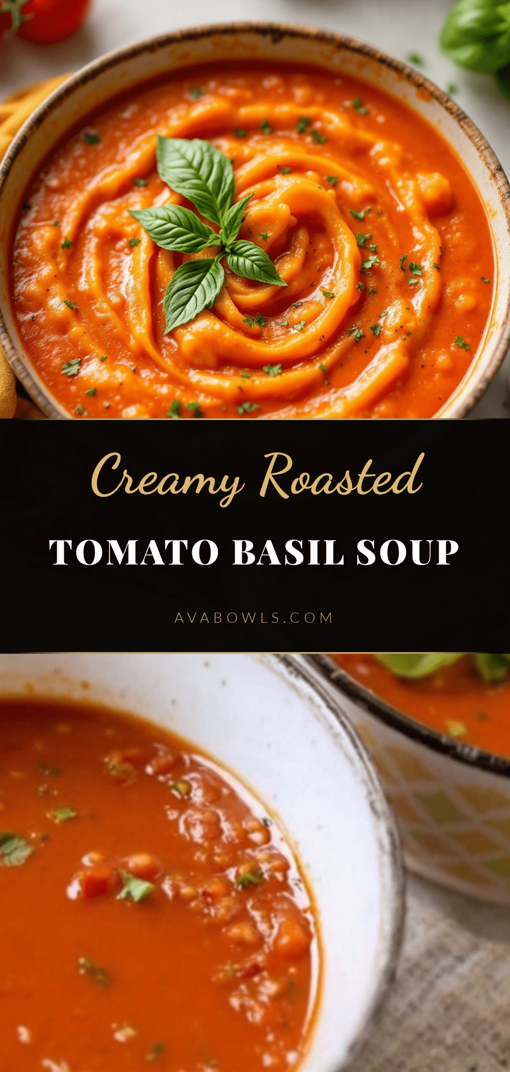 creamy roasted tomato basil soup recipe