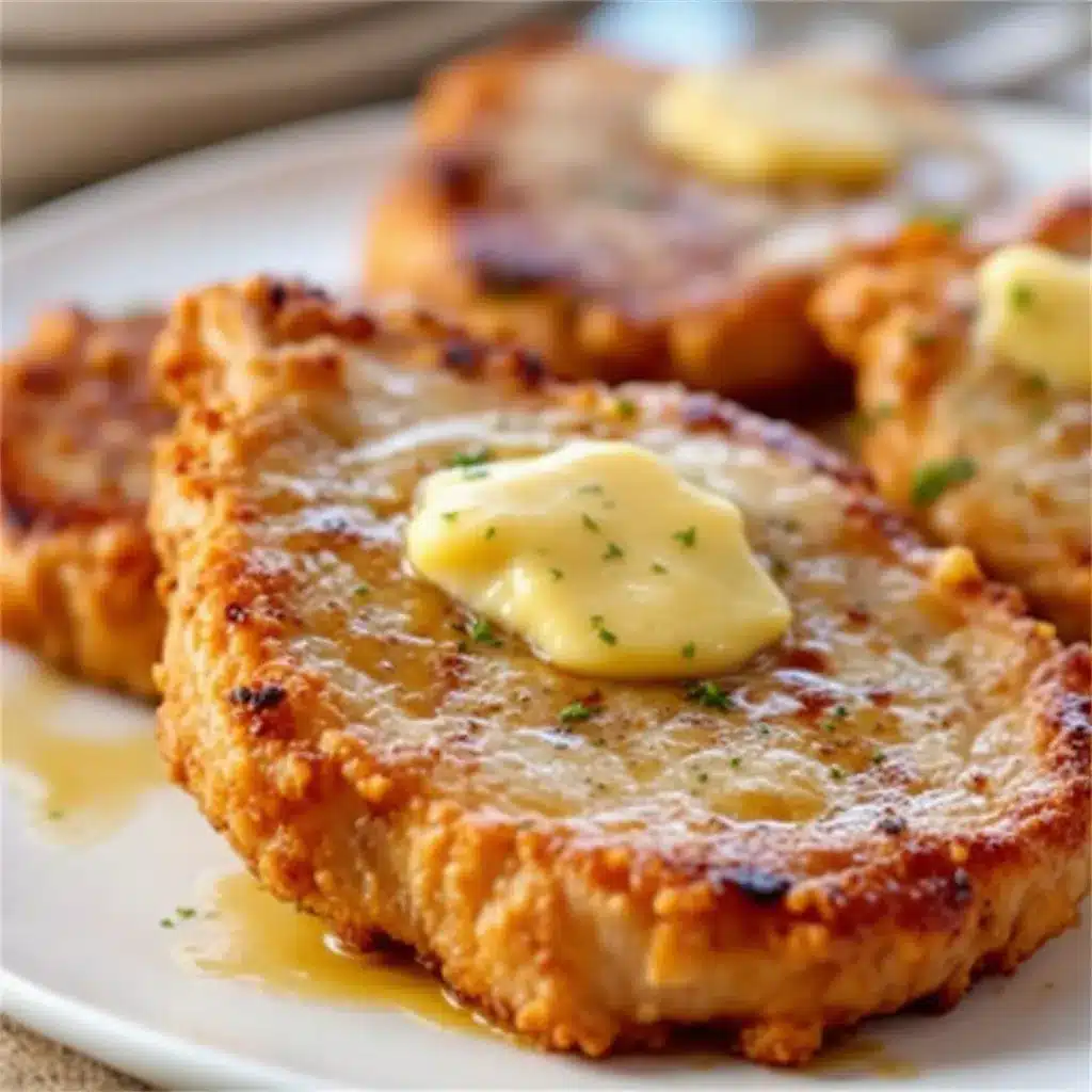 crispy air fryer pork chops with garlic butter preparation steps