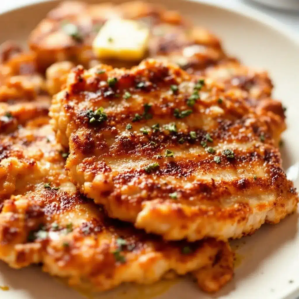 crispy air fryer pork chops with garlic butter - featured image