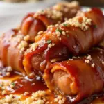 crispy brown sugar bacon smokies - featured image
