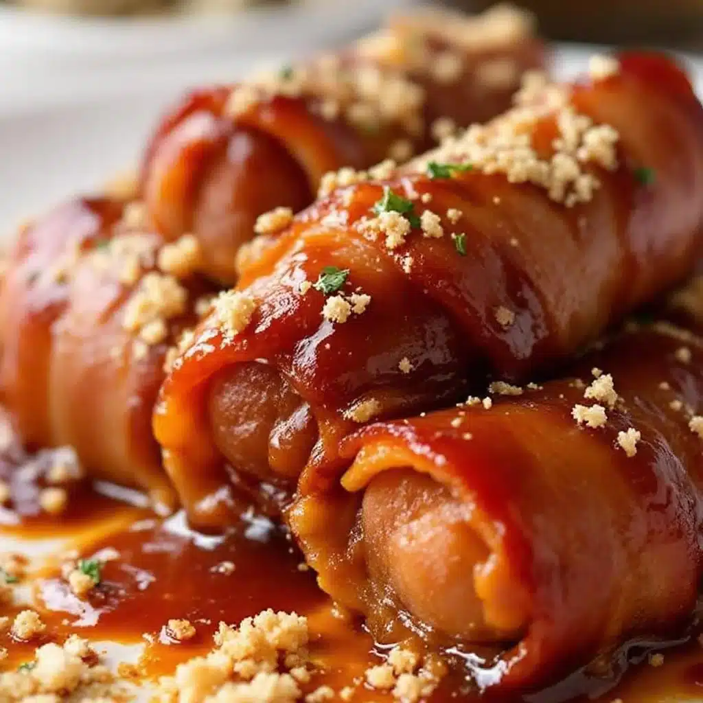 crispy brown sugar bacon smokies - featured image