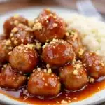 crockpot honey garlic meatballs - featured image