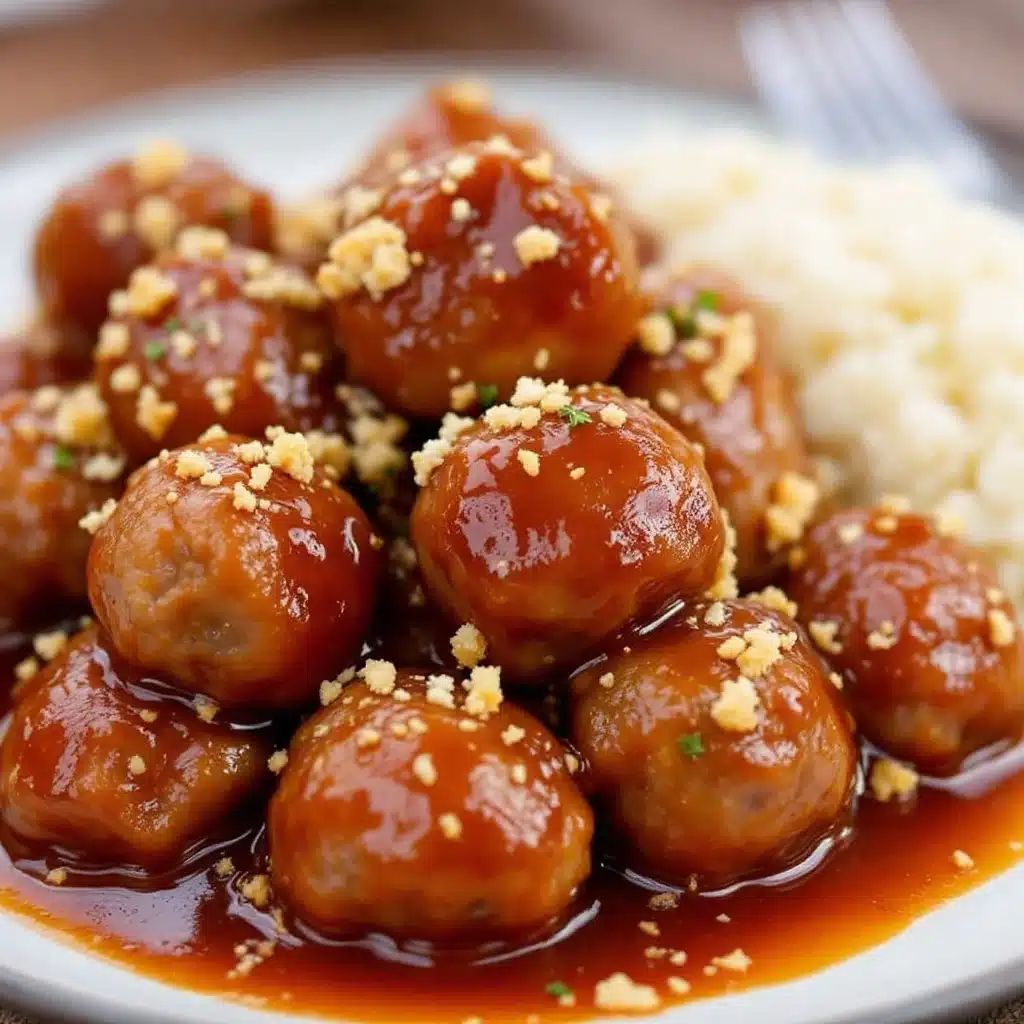 crockpot honey garlic meatballs - featured image