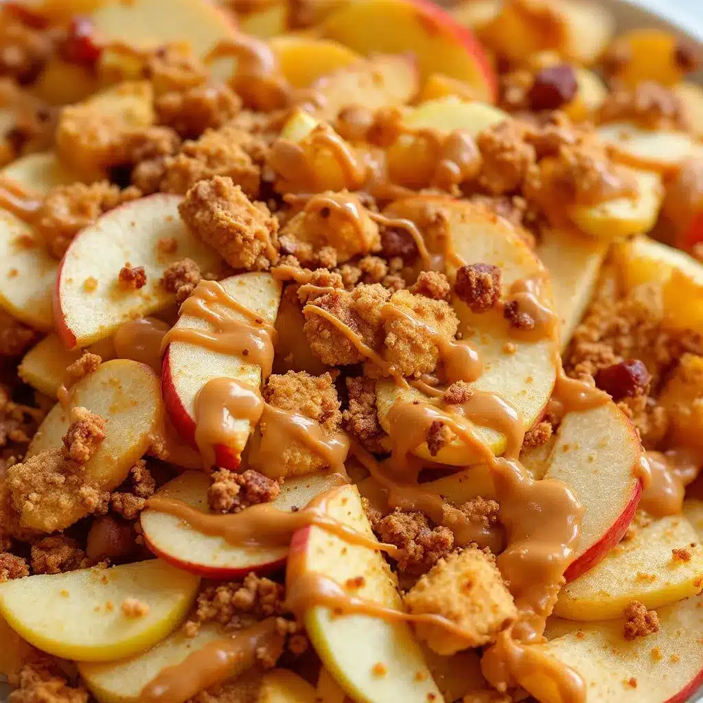 easy apple nachos with peanut butter drizzle preparation steps