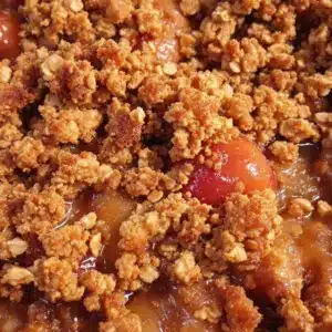 easy homemade apple crisp with oat crumble topping - featured image