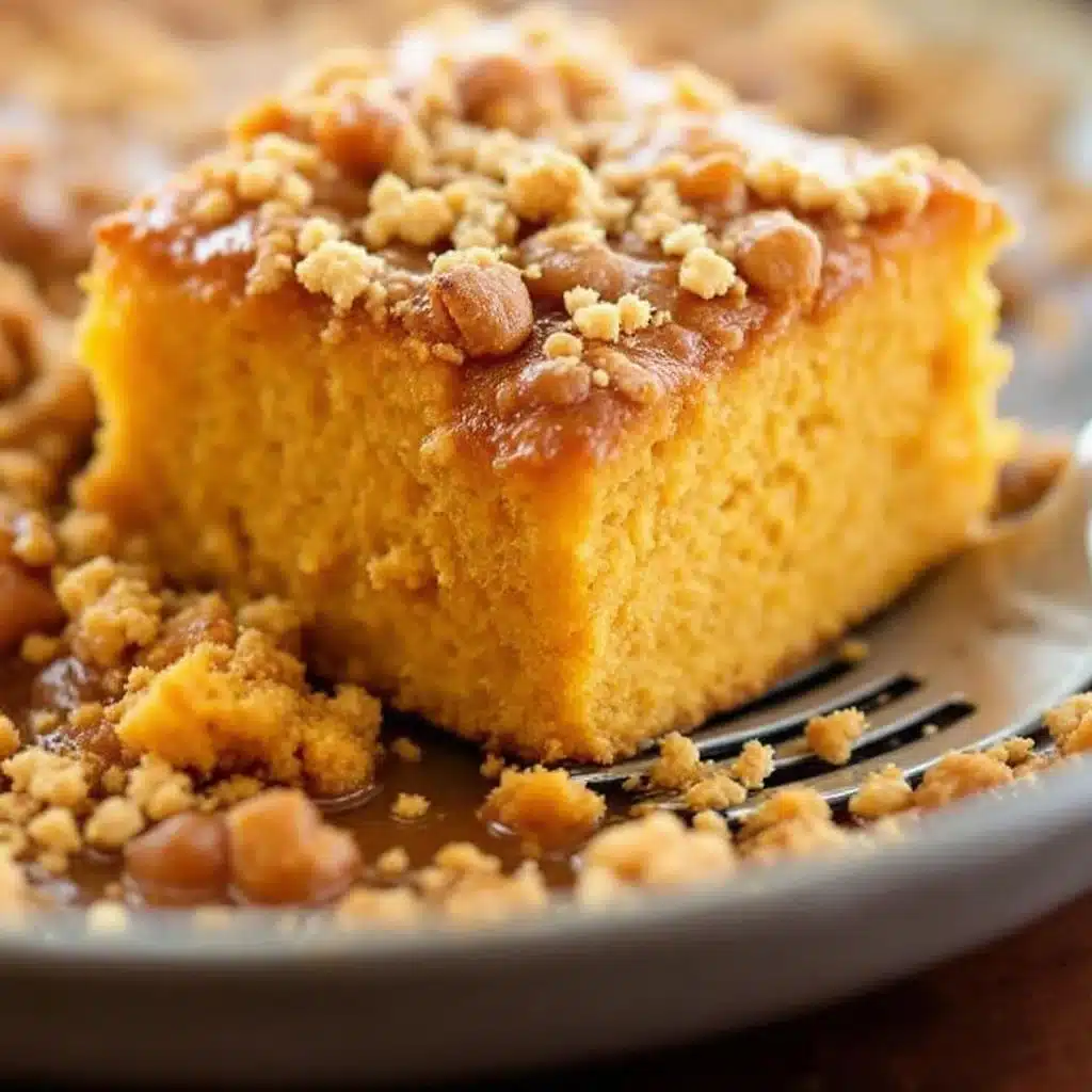 easy pumpkin dump cake with yellow cake mix - featured image