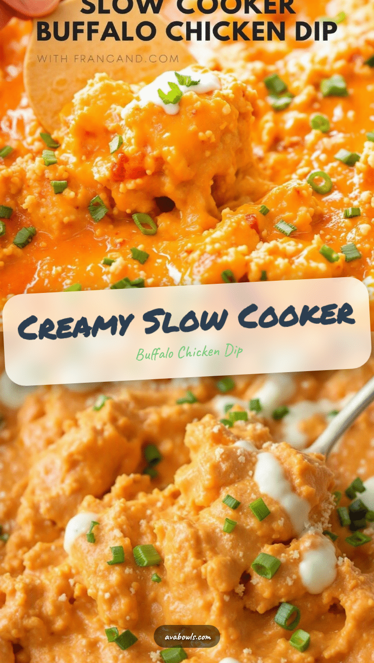 Easy Slow Cooker Buffalo Chicken Dip with Ranch recipe