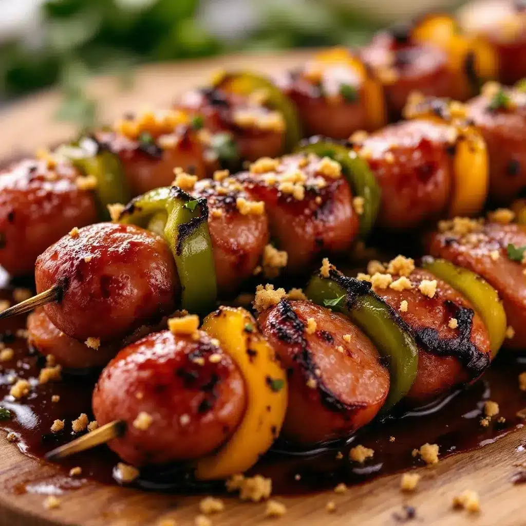 Easy Smoked Sausage and Pepper Skewers preparation steps