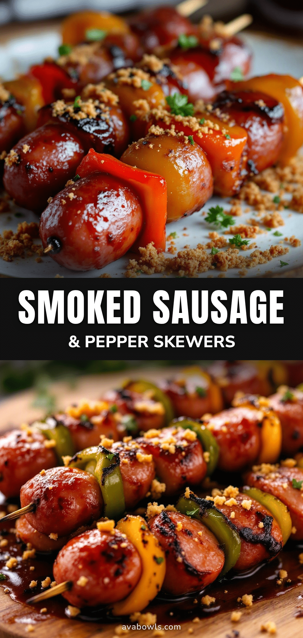 Easy Smoked Sausage and Pepper Skewers recipe