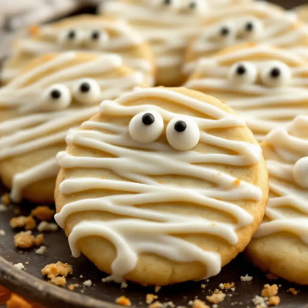 Halloween mummy sugar cookies preparation steps