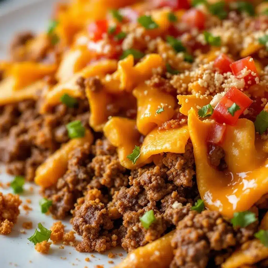 loaded nacho bar with ground beef - featured image