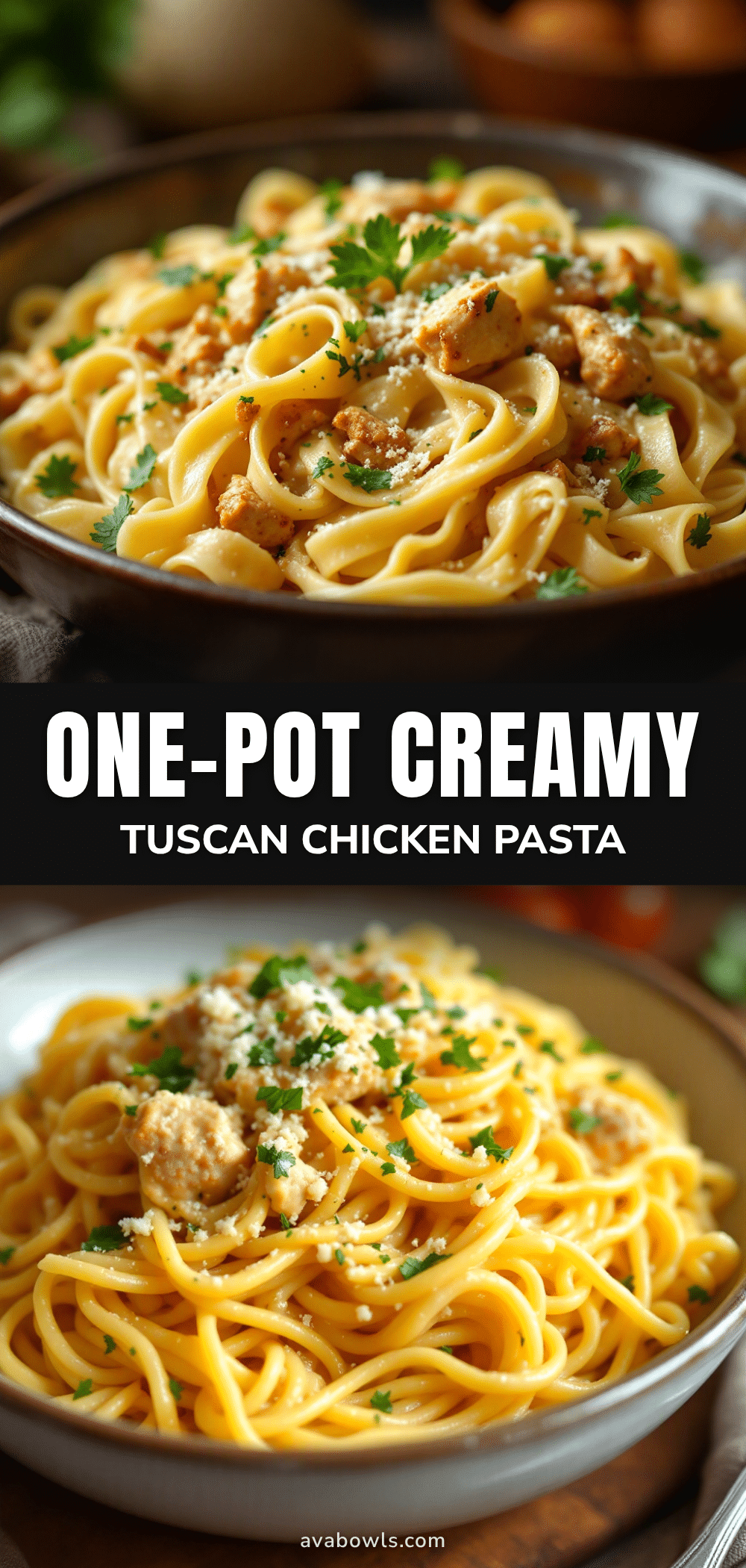 one pot creamy tuscan chicken pasta recipe