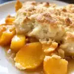 peach cobbler buttermilk biscuit - featured image