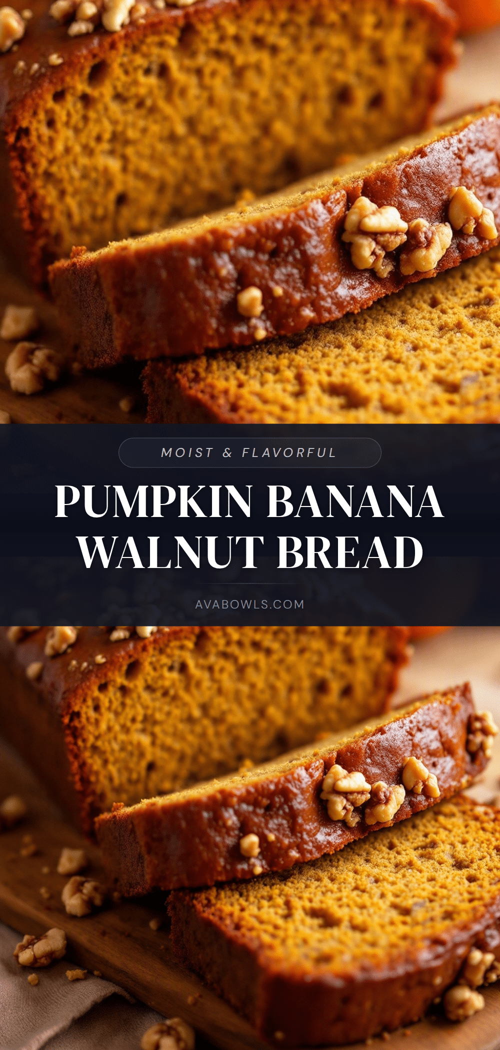 pumpkin banana walnut bread recipe
