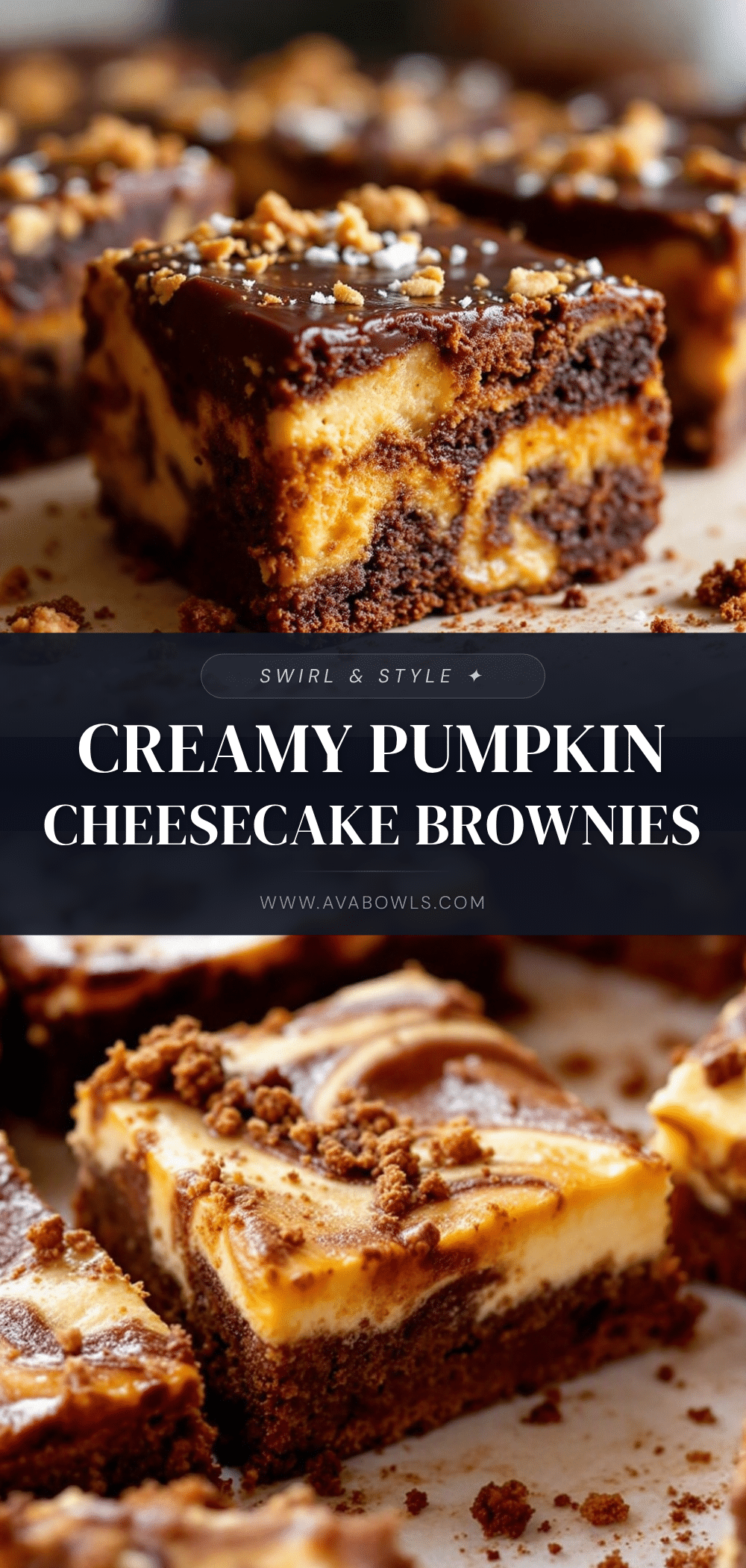 Pumpkin Cheesecake Swirl Brownies recipe