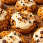 pumpkin cookies with cream cheese icing - featured image