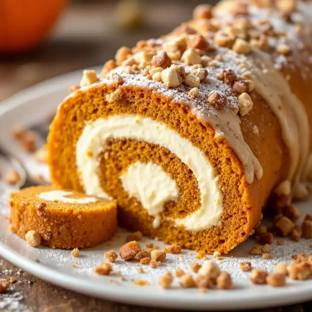 pumpkin roll with cream cheese filling preparation steps