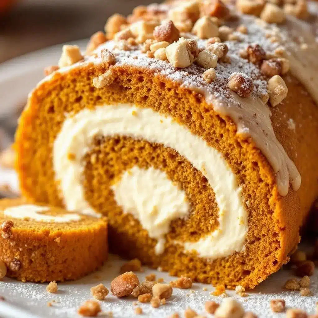 pumpkin roll with cream cheese filling - featured image