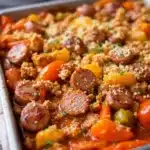 sheet pan sausage and peppers dinner - featured image