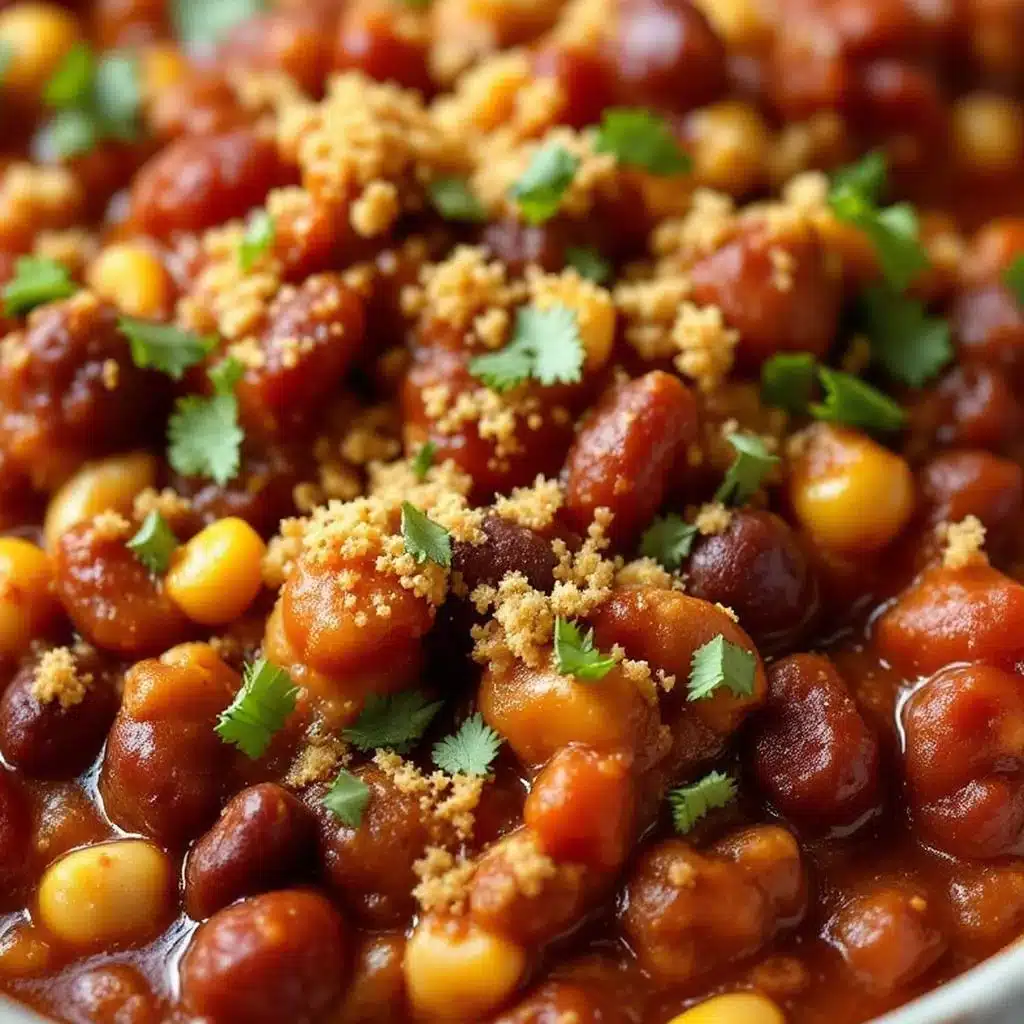 slow cooker football Sunday chili with cornbread - featured image