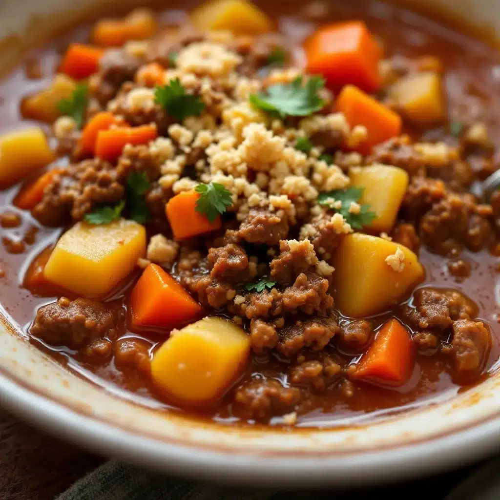 slow cooker ground beef vegetable soup preparation steps