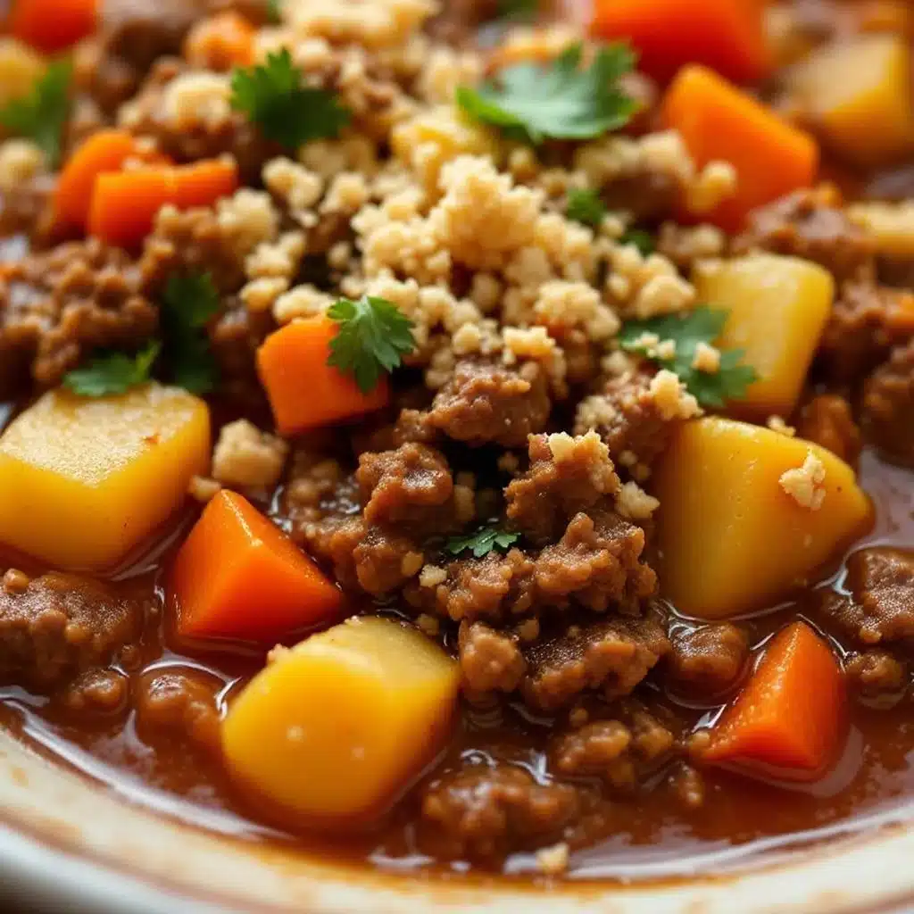 slow cooker ground beef vegetable soup - featured image