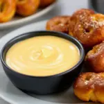 air fryer pretzel bites with beer cheese dip - featured image