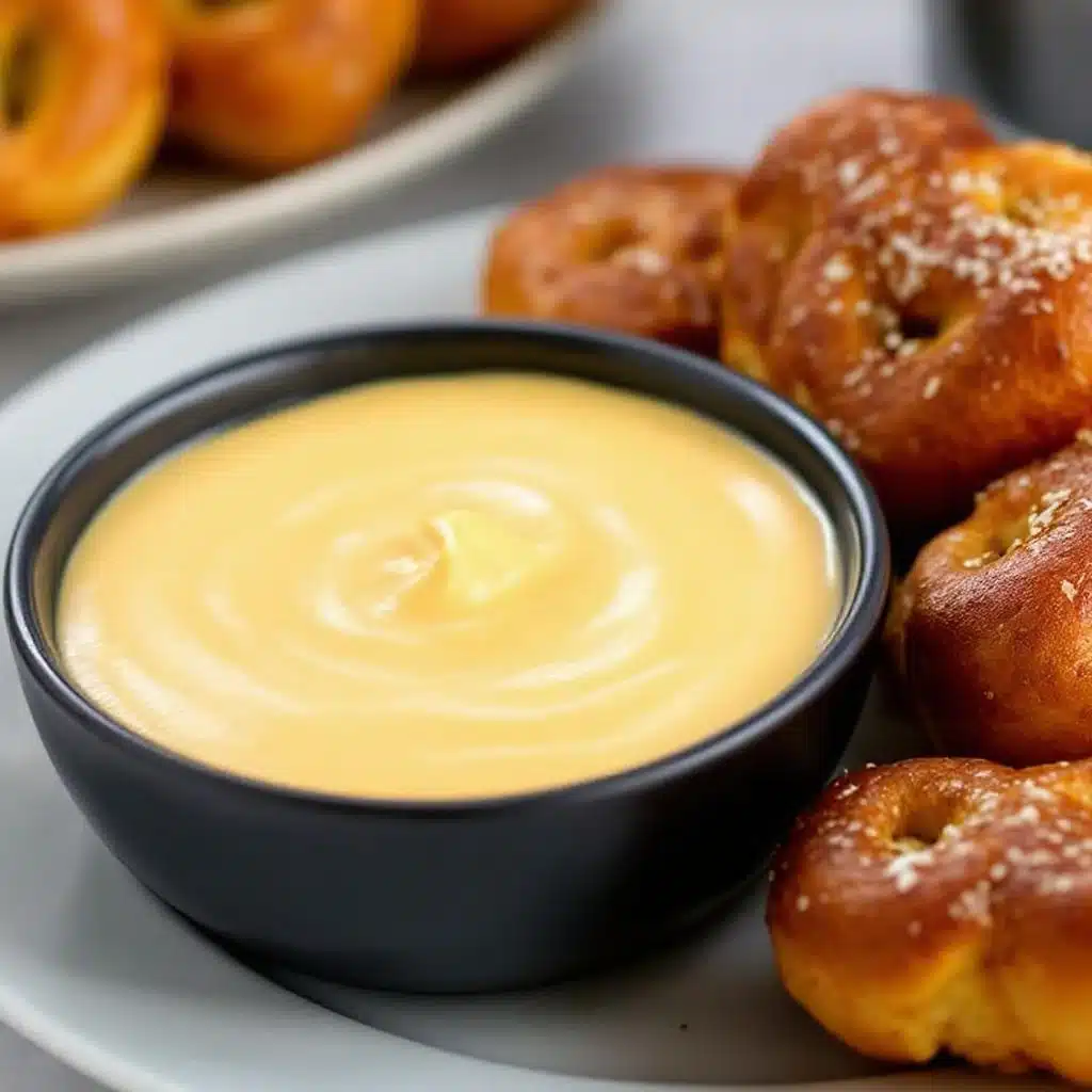 air fryer pretzel bites with beer cheese dip - featured image