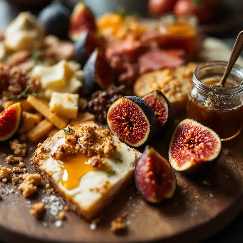 best fall charcuterie board with figs and honey preparation steps