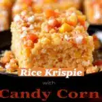 candy corn rice krispie treats - featured image