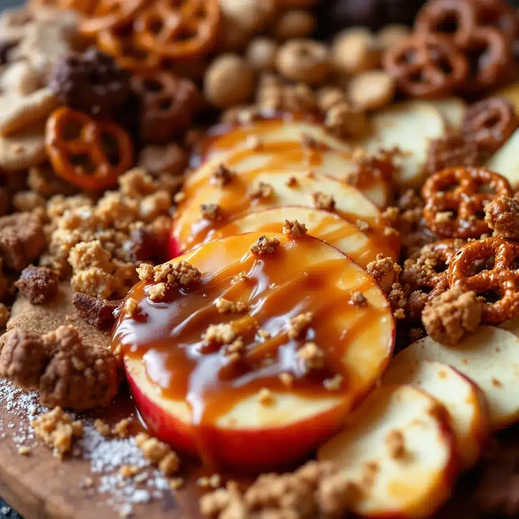 caramel apple charcuterie board preparation steps