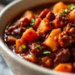 creamy chipotle turkey chili with sweet potato - featured image