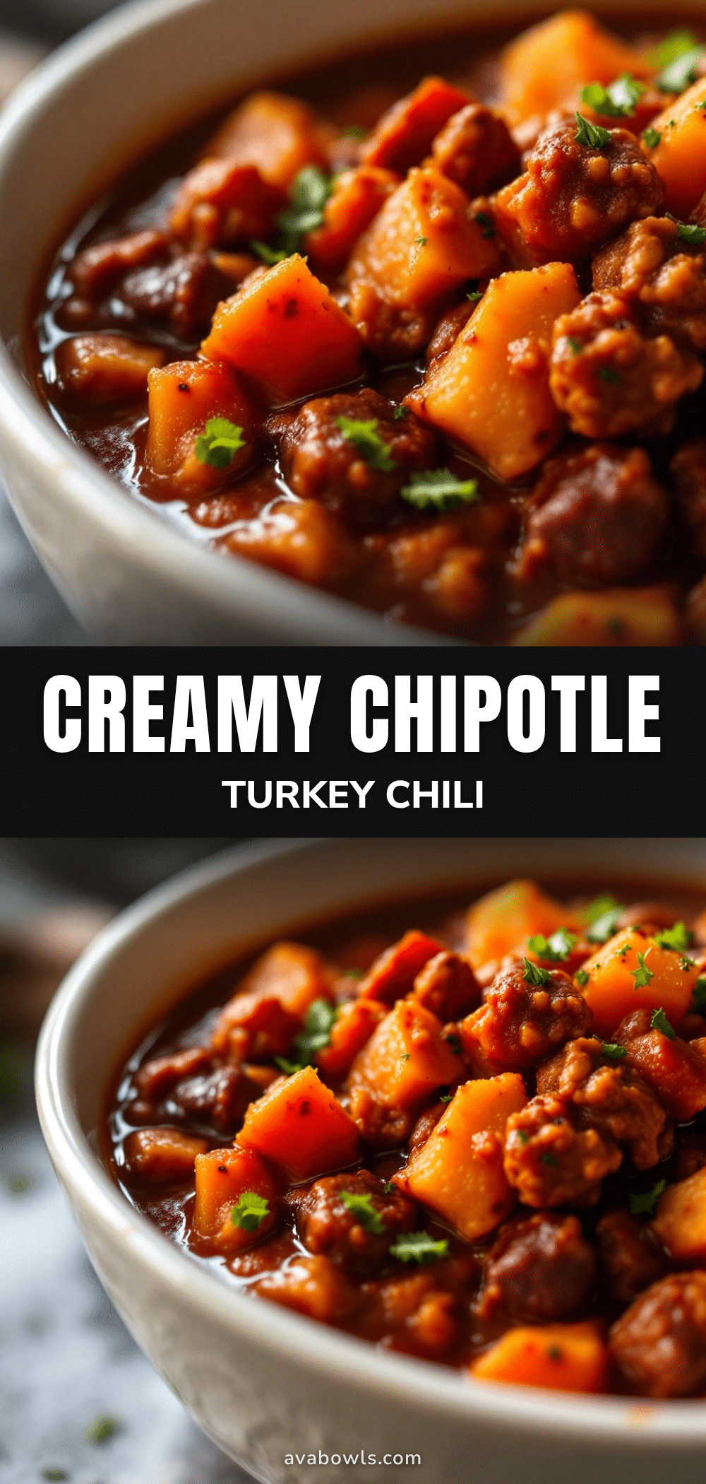 creamy chipotle turkey chili with sweet potato recipe
