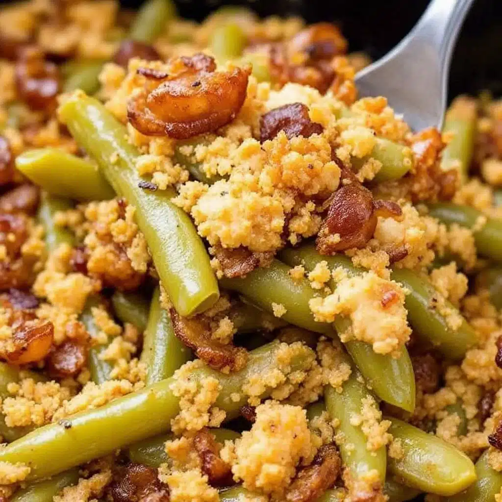 creamy crockpot green bean casserole - featured image
