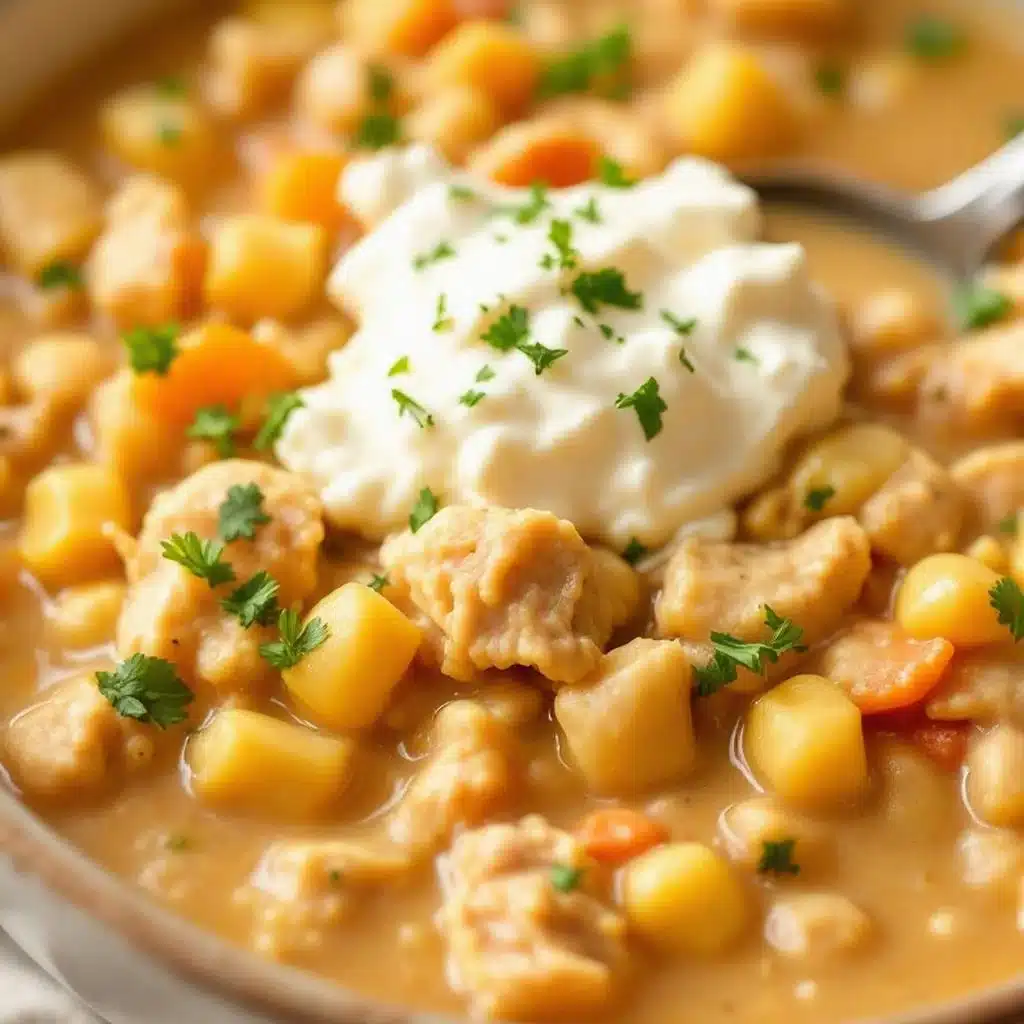 creamy crockpot white chicken chili - featured image