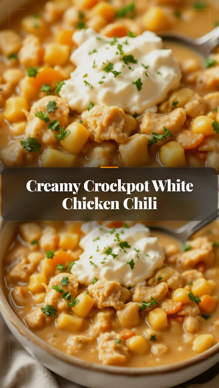 creamy crockpot white chicken chili recipe