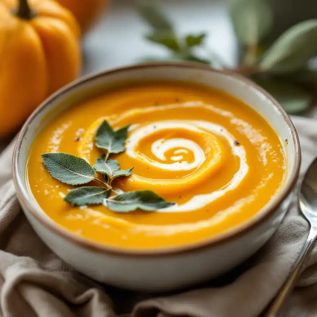 creamy honeynut squash soup with brown butter sage preparation steps
