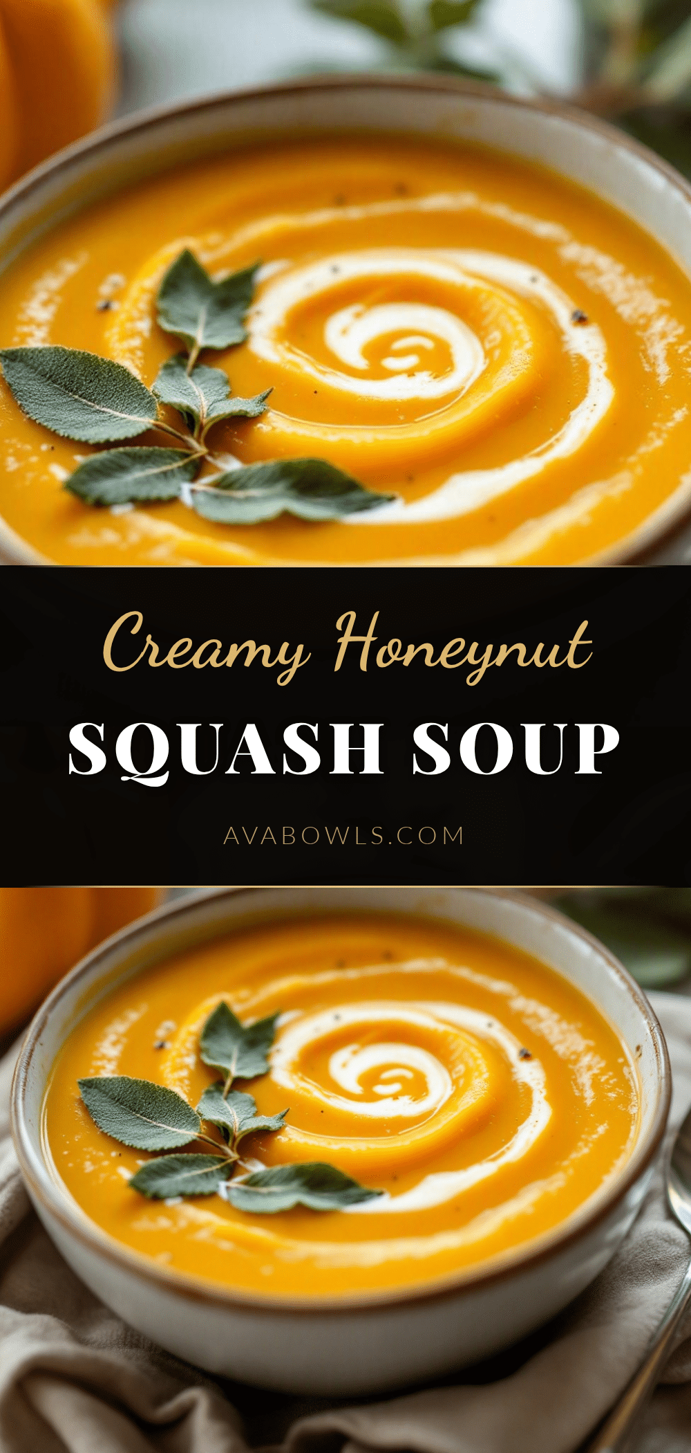 creamy honeynut squash soup with brown butter sage recipe