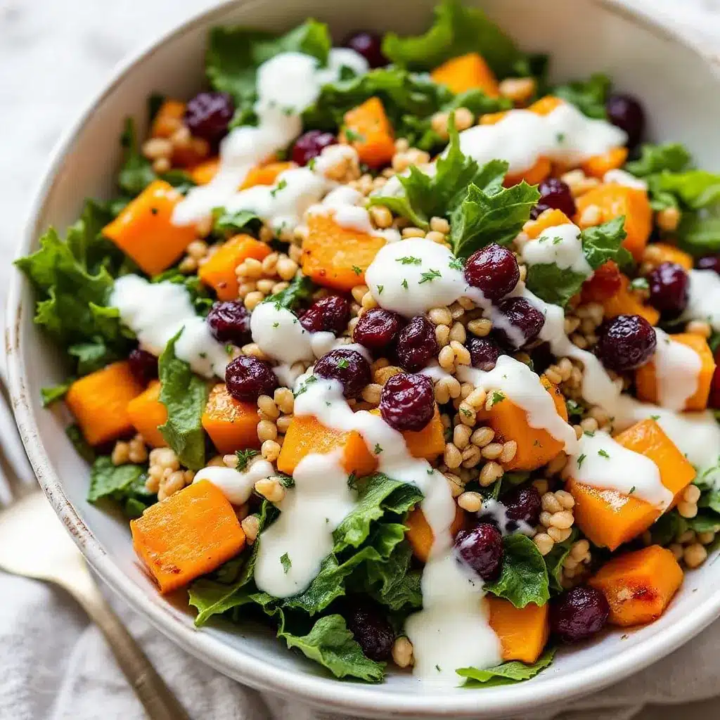 creamy roasted butternut squash and kale salad preparation steps