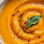 creamy roasted butternut squash apple soup - featured image